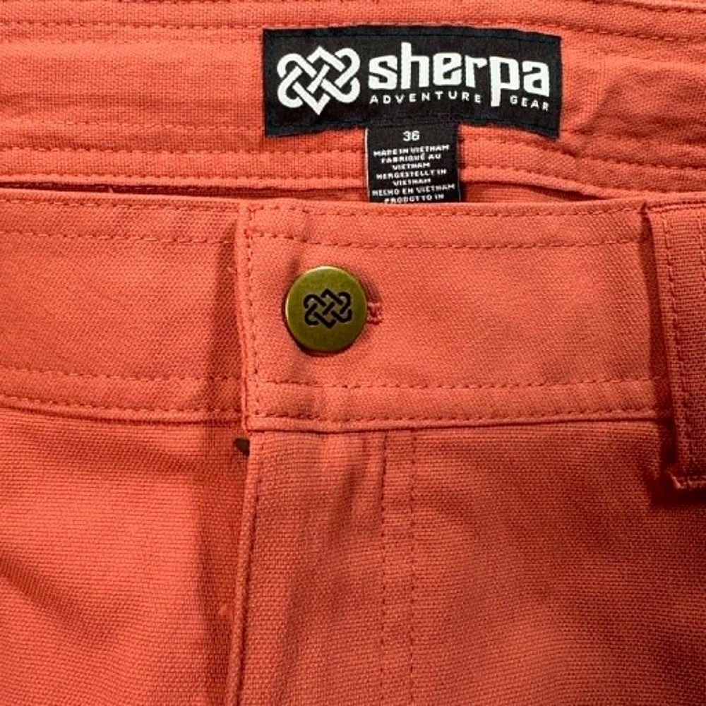 Sherpa Adventure Gear Men 36 Cargo Hiking Shorts Orange Terracotta Trail Outdoor